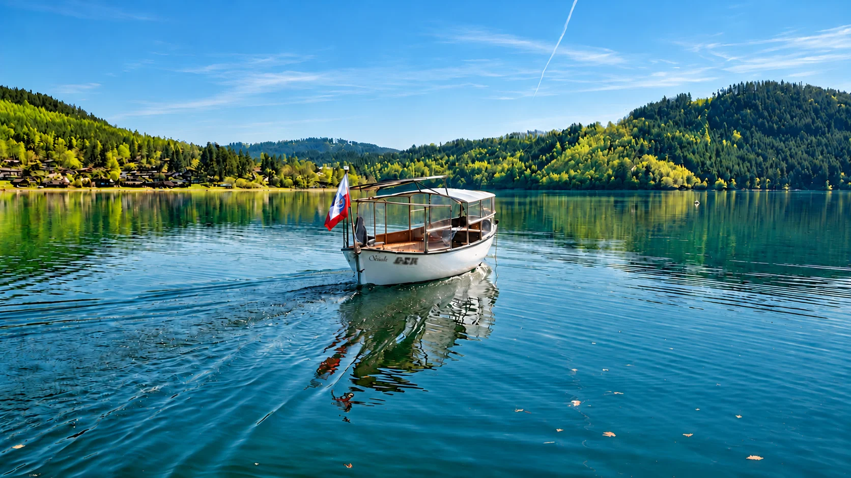 Elvira zieht eine sanfte Spur durch den Hohenwarte-Stausee